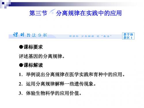2.1.3分离规律在实践中的应用 课件(中图版必修2)