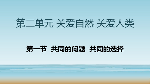 湘师大版九年级道德与法治上册2.1《共同的问题 共同的选择》课件(共36张PPT)
