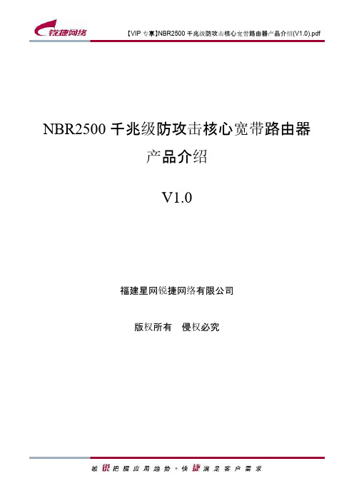 【VIP专享】NBR2500千兆级防攻击核心宽带路由器产品介绍(V1.0)