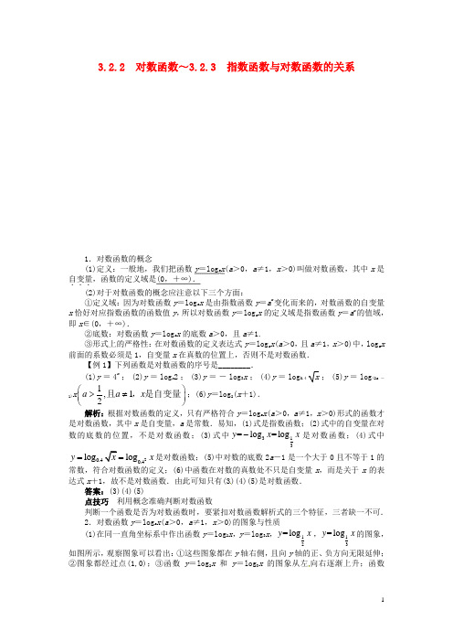 高中数学 第三章3.2.2 对数函数～3.2.3 指数函数与对