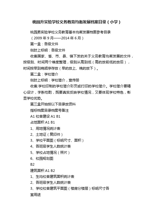 桃园升实验学校义务教育均衡发展档案目录（小学）