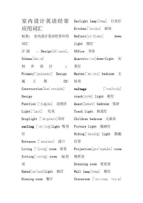 室内设计英语常用词汇(个人收集).