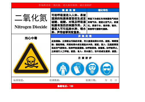 职业病危害告知卡(二氧化氮)