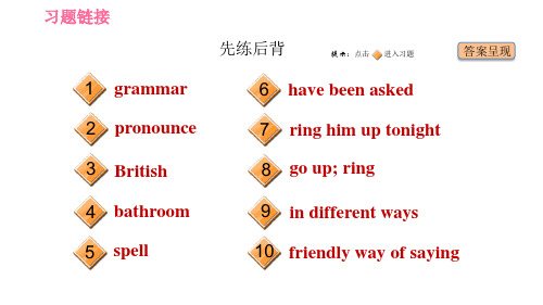 冀教版八年级下册英语课件Unit7Lesson39RingUporCall