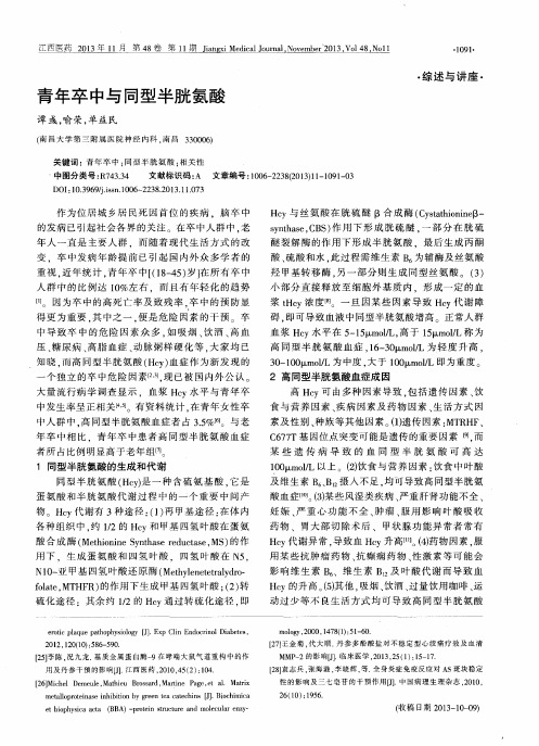 青年卒中与同型半胱氨酸