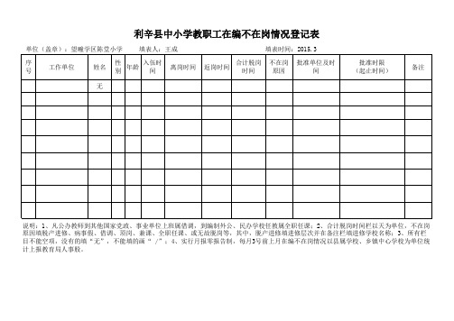 教师在编不在岗统计表