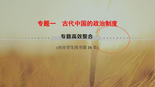 2019高三历史人民版一轮课件：专题1 专题高效整合 精品