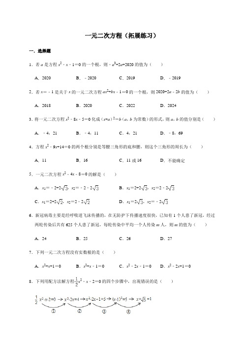 一元二次方程(拓展练习)