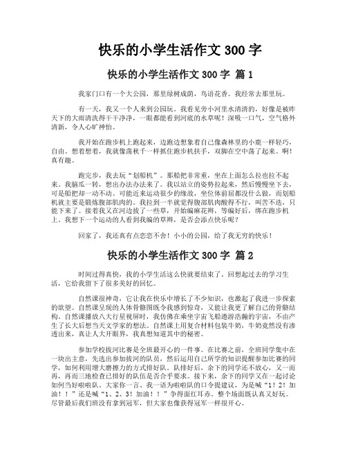 快乐的小学生活作文300字