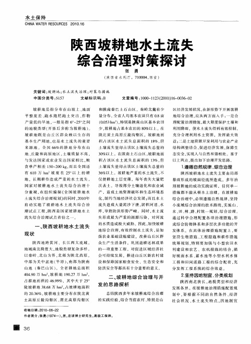 陕西坡耕地水土流失综合治理对策探讨