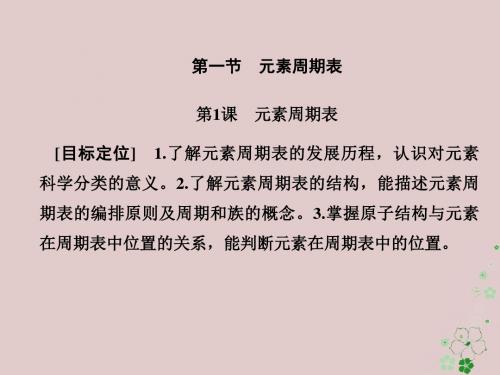 2018年高中化学第一章物质结构元素周期律1.1.1元素周期表课件新人教版必修220180507137