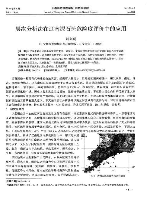 层次分析法在辽南泥石流危险度评价中的应用