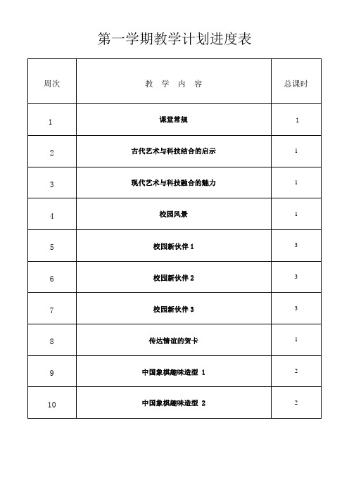 岭南版七年级第一学期美术教案