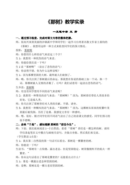 那       树教学实录