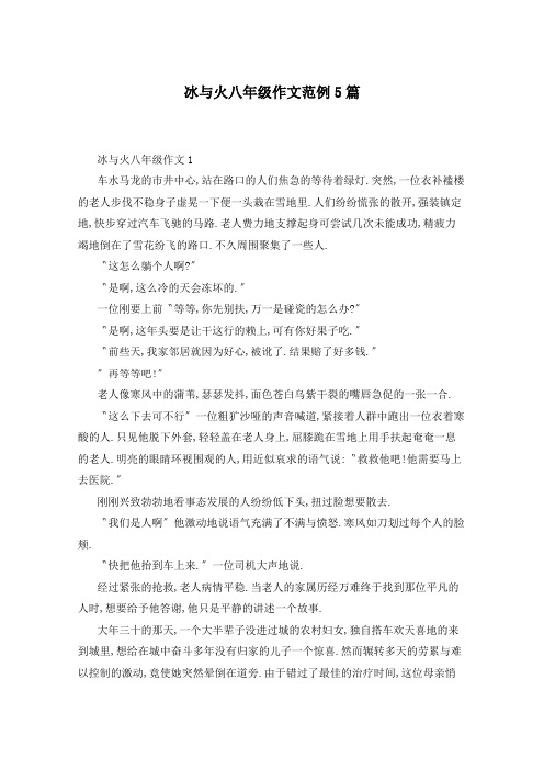 冰与火八年级作文范例5篇