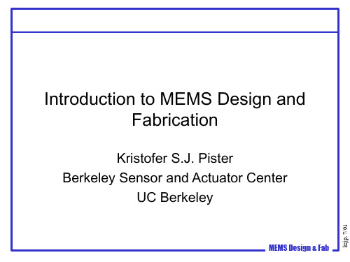 伯克利课程MEMS设计IntroductiontoMEMSdesign
