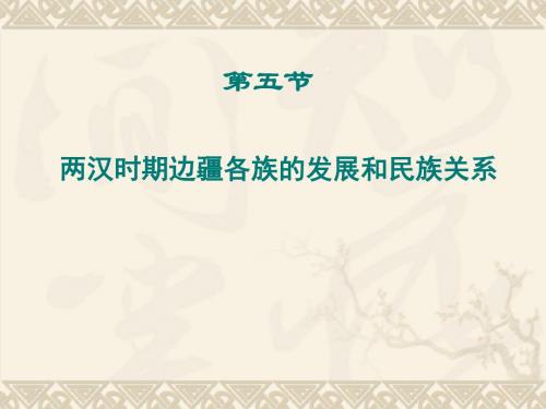 两汉时期边疆各族的发展和民族关系 PPT课件 课件3 人教版