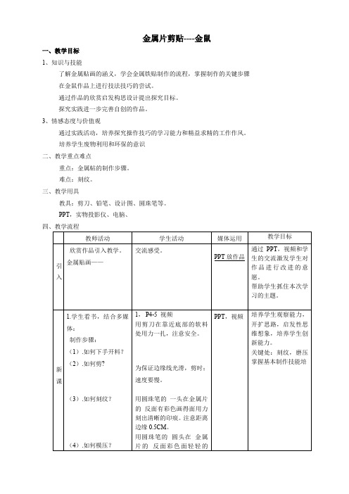 初中综合实践活动《动技术  4.创作神奇的金属材料作品》优质课教案_2