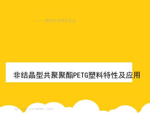 【实用】非结晶型共聚聚酯PETG塑料特性及应用PPT文档