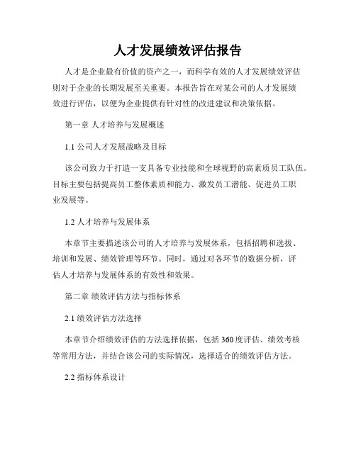 人才发展绩效评估报告