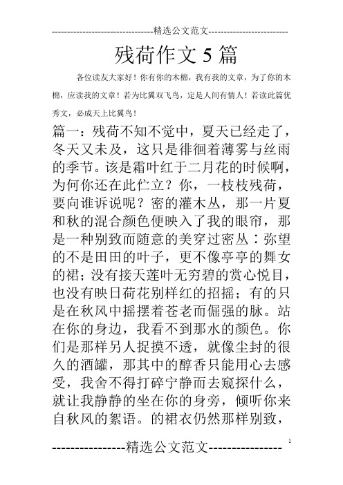 残荷作文5篇