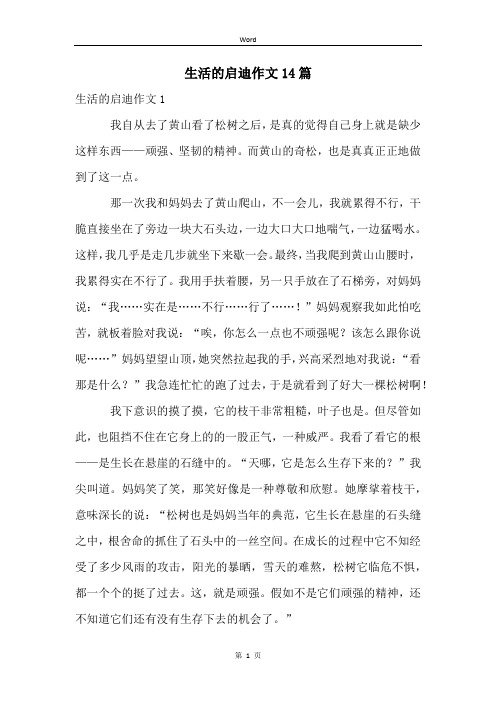 生活的启迪作文14篇