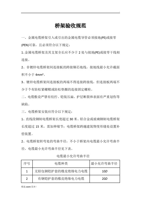 桥架验收规范