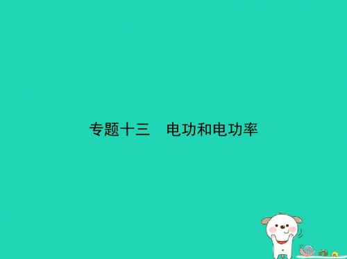 (湖南专版)2019中考物理专题十三电功和电功率复习完整版习题优质公开课课件