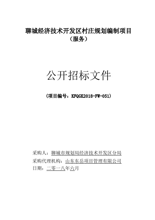 聊城经济技术开发区村庄规划编制项目