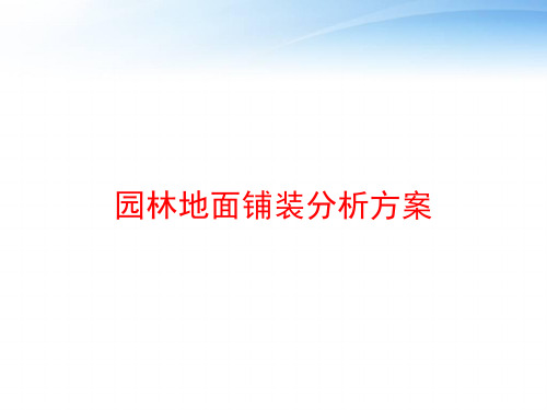 园林地面铺装分析方案 ppt课件