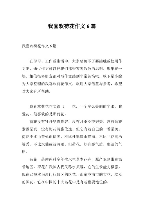 我喜欢荷花作文6篇