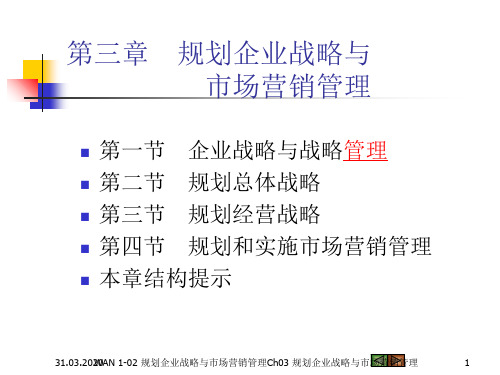 WAN市场营销学01-2 企业战略与营销管理PPT精品文档61页