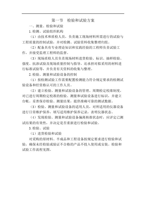 机电工程检验和试验方案