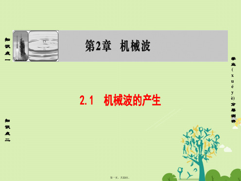 高中物理第2章机械波2.1机械波的产生课件沪科版选修34