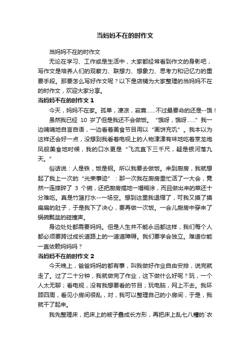 当妈妈不在的时作文