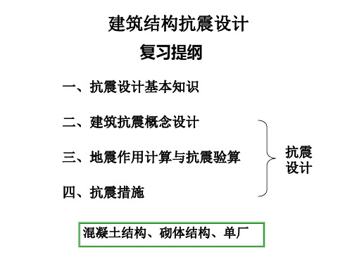 【VIP专享】建筑结构抗震设计复习提纲