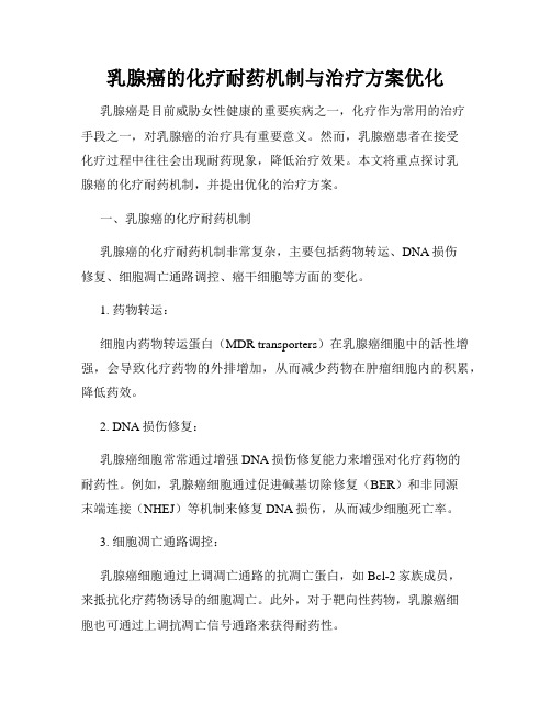 乳腺癌的化疗耐药机制与治疗方案优化