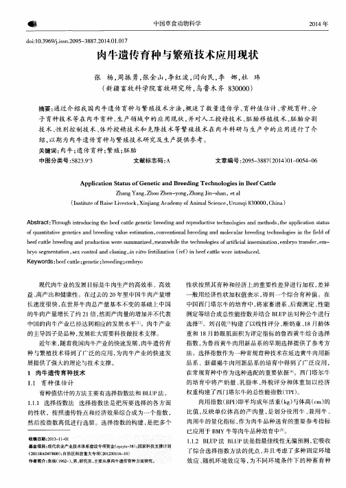 肉牛遗传育种与繁殖技术应用现状