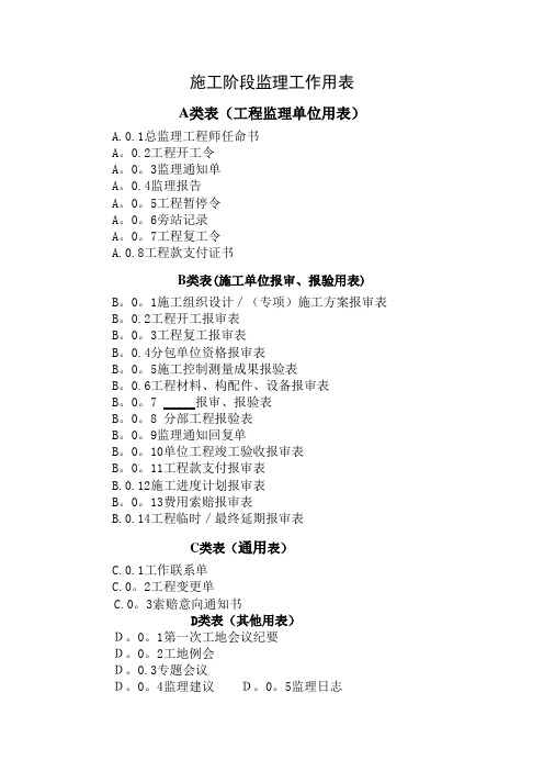 2013监理规范表格(新表)