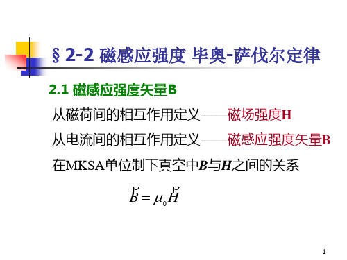 §2-2 磁感应强度 毕奥-萨伐尔定律