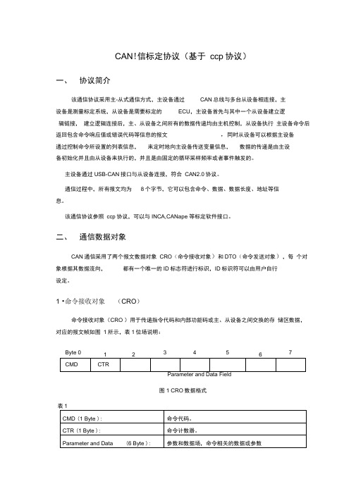 CAN标定协议(基于ccp标准)