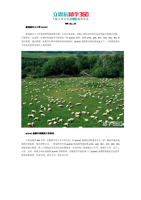 新南威尔士大学alevel