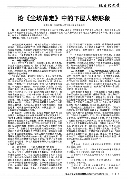 论《尘埃落定》中的下层人物形象