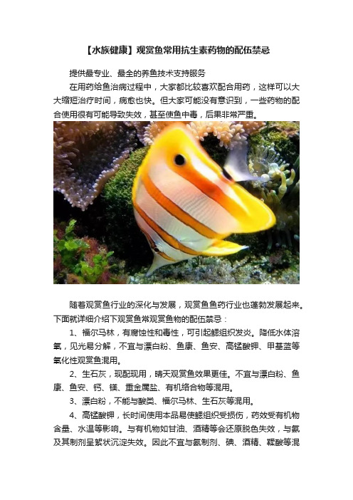 【水族健康】观赏鱼常用抗生素药物的配伍禁忌