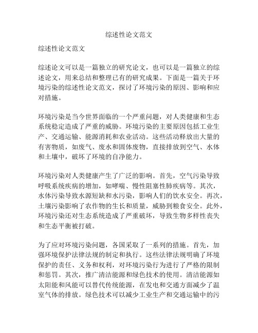 综述性论文范文