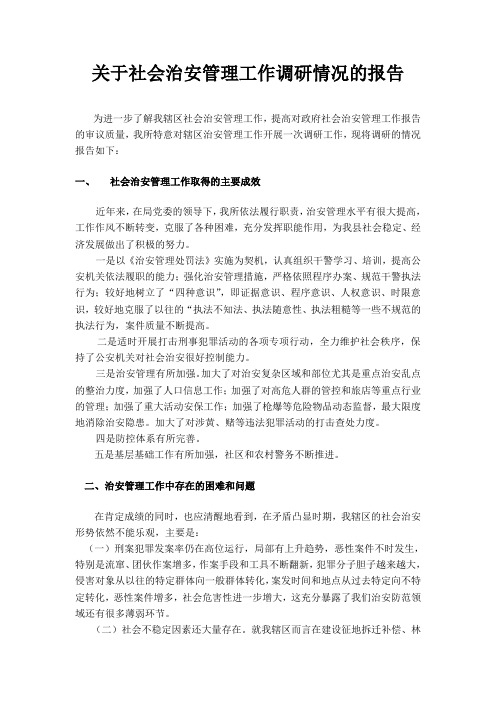 治安调研报告
