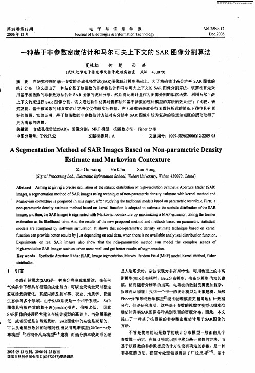 一种基于非参数密度估计和马尔可夫上下文的SAR图像分割算法