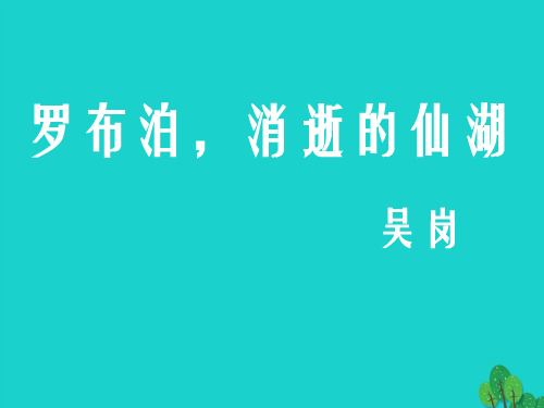 八年级语文上册 第4单元 第12课《罗布泊-消逝的仙湖》课件 沪教版五四制1