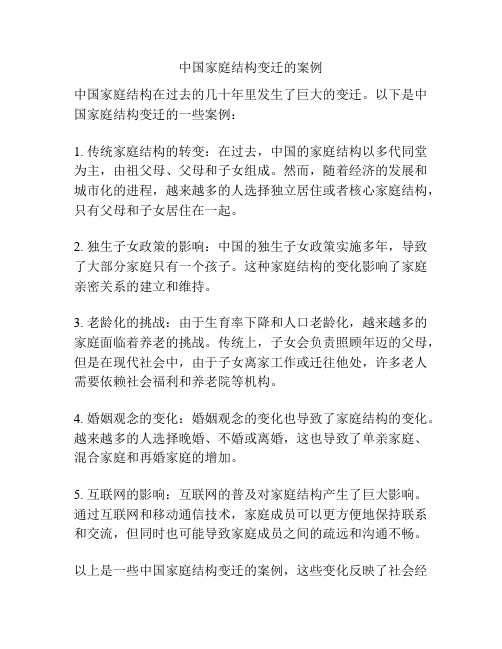 中国家庭结构变迁的案例