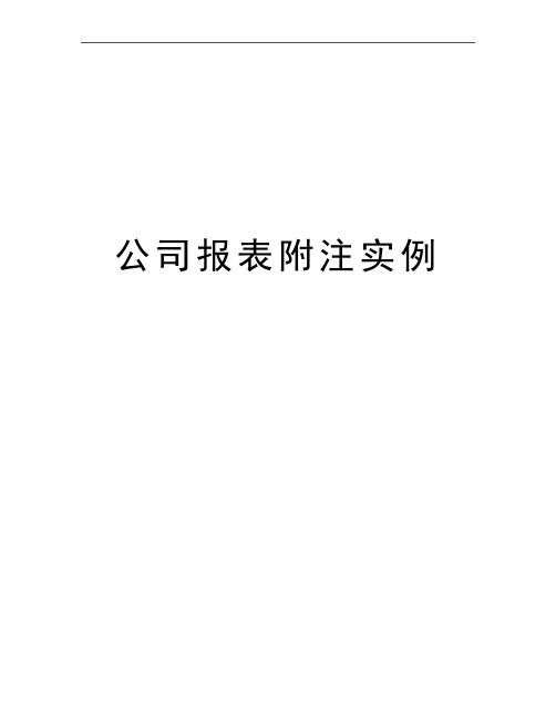最新公司报表附注实例